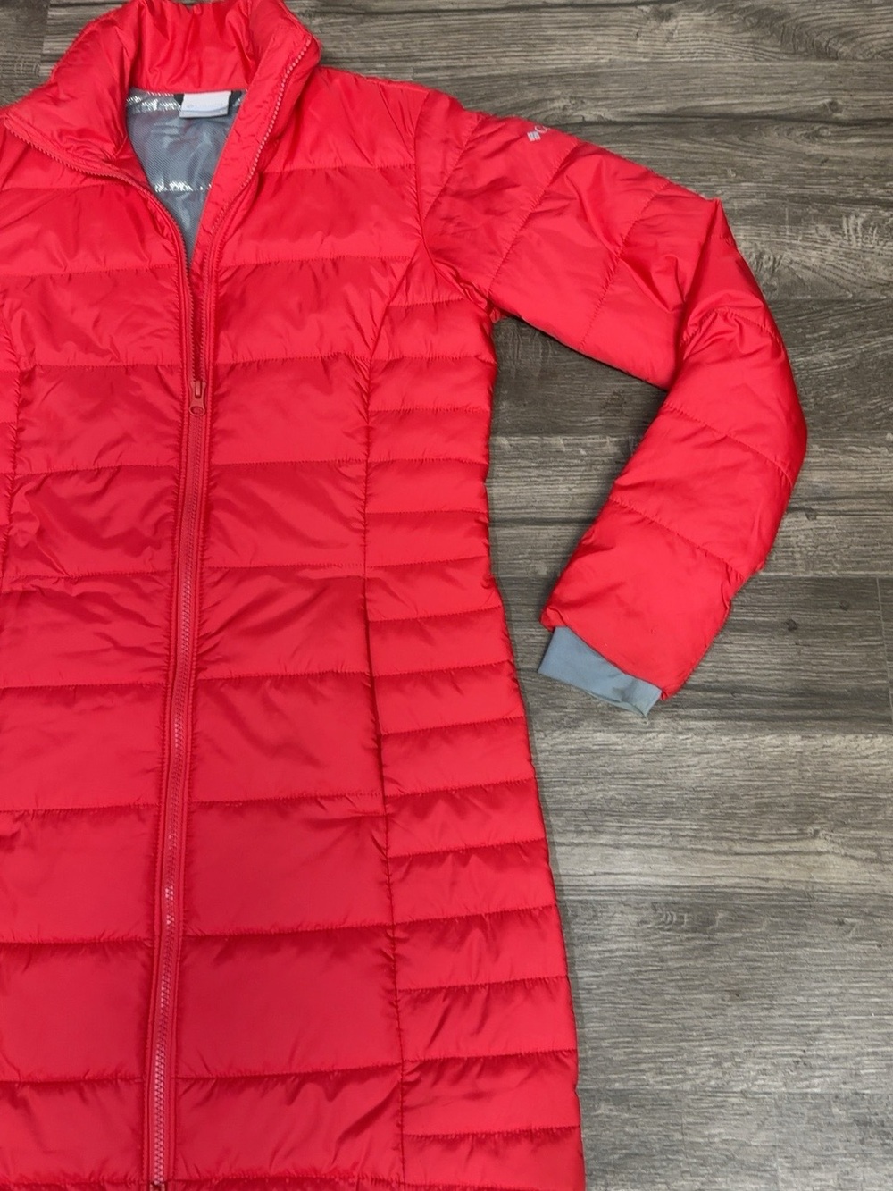 Columbia Women’s S Red Omni-Heat Long Puffer Coat Full Zip - Picture 5 of 12